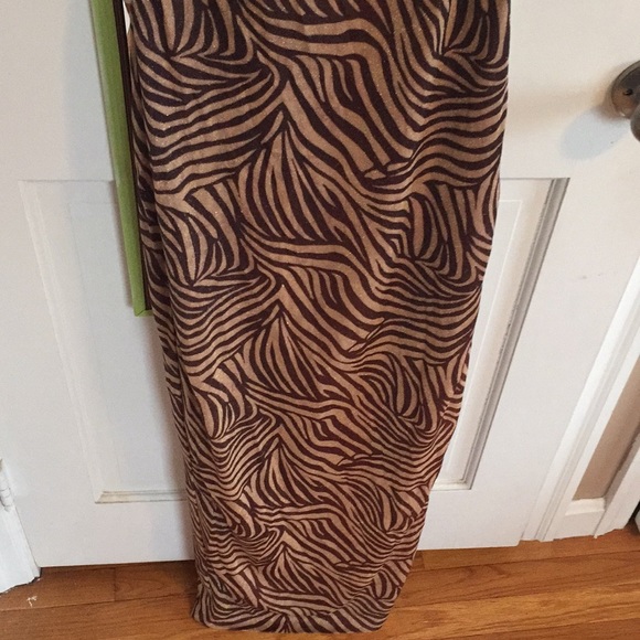 CACHE Floor Length Formal Prom Gold & Brown Dress - Picture 3 of 7